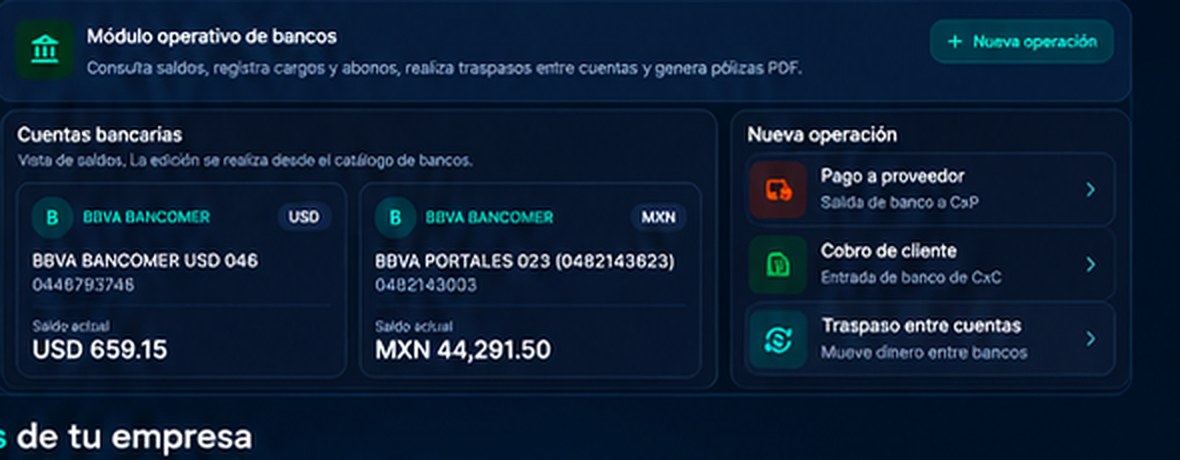 Módulo bancario de LeapSoft ERP