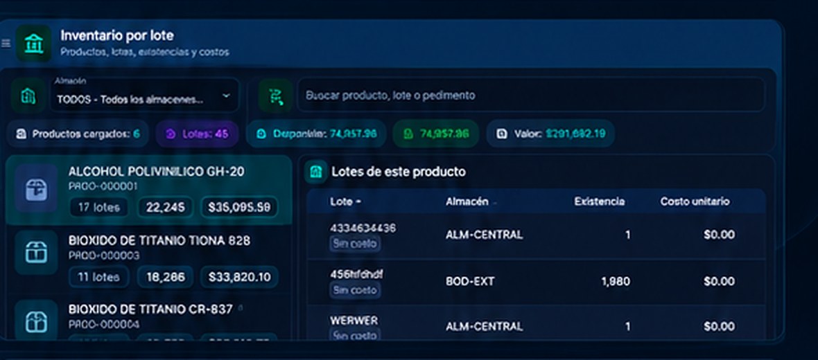 Inventario por lote de LeapSoft ERP